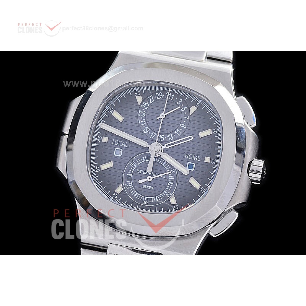 PP 5990 103S PPF Nautilus 5990 Travel Time Chronograph SS SS Blue