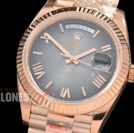 0.0 0 0 0 R40DDR00539 QF Extra Weighted Daydate 40mm 228238 904 Steel RG/RG Fluted Bez Slate Ombre Roman VR 3255