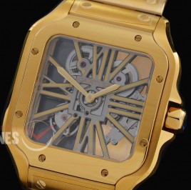 0 0 0 0 0 0 CAR-SAN-016S RF Santos de Cartier Skeleton 39mm Men YG/YG Skeleton Customized 9611MC