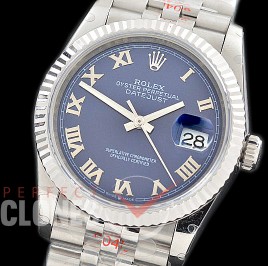 R36DJS-3235-124 GMF 126234 SS/SS Fluted/Jubilee Blue Roman SH 3235 904L Steel 