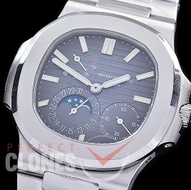 PP-5712-003S PPF V2 Nautilus 5712/1A Date/Moon Phase Power Reserve SS/SS Blue Asian Clone Calibre 320 PS IRM C LU 