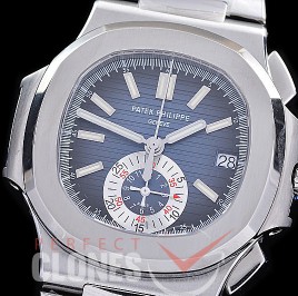 PP-5980-103S PPF Nautilus 5980 Chronograph SS/SS Blue Sticks Asian Clone Calibre CH28-520 C