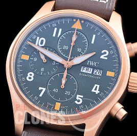 0 0 0 0 0 IWP00088B ZF Pilot Chronograph 387902 Spitfire Bronze Limited Edition BR/LE Grey A-7750