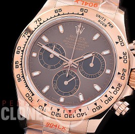 0 0 0 RLDFR-4130-846W QF V3 904L Steel Daytona 116505 RG/RG Brown Sticks 4130 Superclone - 72 Hours Power Reserve Movement / Extra Weighted 