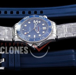 0 0 0 0 0 OM300M-072S ANF/OXF Seamaster Diver 300M SS/SS Blue Asian 2824 Mod 8800 Free Rubber Strap 