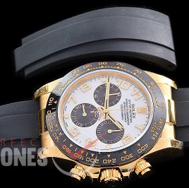 0 0 0 RLDF-4130-876R QF 904L Steel Daytona 116518LN YG/CER/RU White Numeral 4130 Superclone - 72 Hours Power Reserve 