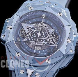 HB-SB2-124 BBF Big Bang Sang Bleu II 45mm Chronograph CER/RU Matt Blue A-7750 Modified