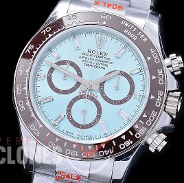 0 0 0 0 RLDS-126506-102W QF 904L Steel Daytona 126506 SS/SS Ice Blue Baguet Sticks 4131 Superclone - 72 Hours Power Reserve Movement / Extra Weighted