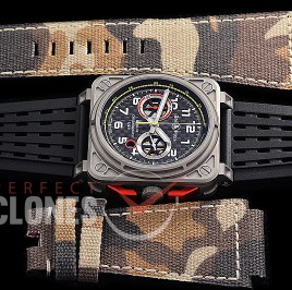 0 0 0 0 0 BR03-94-017 ANF/OXF BR03-94 RS18 Aviation Instruments Limited Chronograph TI/RU Black CF A-7750 Sec at 3 - Bundle with Free Nylon Camo Strap with Toolkit