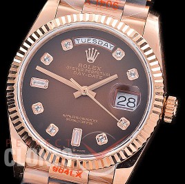 0.0 0 0 0 0 0 R36DDR00319S BPF Extra Weighted Daydate 40mm 128235 904 Steel RG/RG Fluted Bez Brown Ombre Diamonds SH 3255