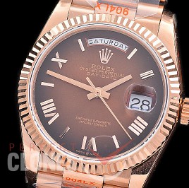 0.0 0 0 0 0 0 R36DDR00329S BPF Extra Weighted Daydate 40mm 128235 904 Steel RG/RG Fluted Bez Brown Ombre Roman SH 3255