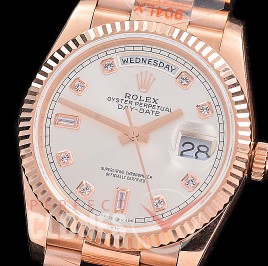 0.0 0 0 0 0 0 R36DDR00311S BPF Extra Weighted Daydate 40mm 128235 904 Steel RG/RG Fluted Bez Silver Diamonds SH 3255
