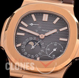 0 0 0 0 PP-5712-008 PPF V2 Nautilus 5712/1R Date/Moon Phase Power Reserve RG/LE Brown Asian Clone Calibre 320 PS IRM C LU 