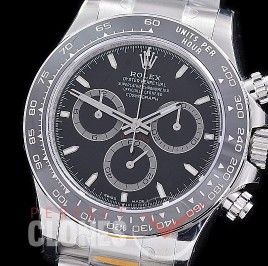 0 0 0 0 0 RLDS-126500-302 ZF 904L Steel Daytona 126500LN SS/SS Black Sticks DD 4131 Superclone - 72 Hours Power Reserve Movement 