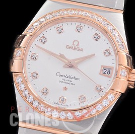 0 0 0 0 OMCON-39-171D M+S-F Constellation Co Axial RG/Diam/RG Silver Diamonds Calibre 8500 Superclone