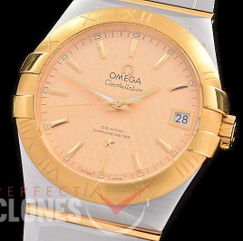 0 0 0 0 OMCON-39-140 M+S-F Constellation Co Axial YG/YG Gold Texturized Sticks Calibre 8500 Superclone