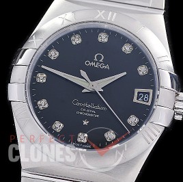 0 0 0 0 OMCON-39-112 M+S-F Constellation Co Axial SS/SS Silver Diamond Calibre 8500 Superclone