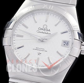 0 0 0 0 OMCON-39-106 M+S-F Constellation Co Axial SS/SS White Texturized Sticks Calibre 8500 Superclone