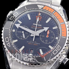 0 0 0 0 0 OMCPOC45-002 M+S-F Planet Ocean Chrono SS/SS Black A-7750 Mod to Calibre 9900 Functions 