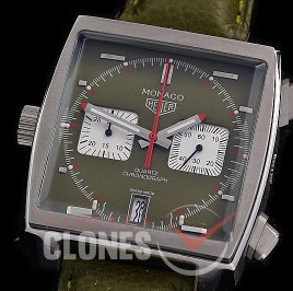 0 0 TGM00926 Monaco Classic SS/LE Khaki Green Jap OS20 Quartz Chrono