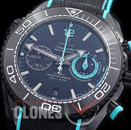 0 0 0 0 0 OMCPOC45-DB-102 M+S-F Planet Ocean Deep Black Chrono ETNZ CER/RU Black A-7750 Mod to Calibre 9900 Functions 