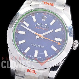 0 0 0 0 RLM00122 NF V5 904 Steel Milgauss 116400GV SS/SS Blue A-2813 - Noob Special Offer 