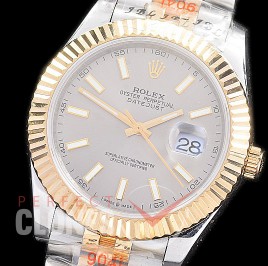 R41DJT-203 NF 904 Steel 126333 SS/YG Fluted/Jubilee Dark Rhodium Grey Sticks A-2813 - Special Offer 