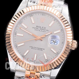 R41DJTR-203 NF 904 Steel 126331 SS/RG Fluted/Jubilee Rhodium Grey Sticks A-2813 - Special Offer 