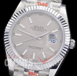 R41DJS-203 NF 904 Steel 126334 SS/SS Fluted/Jubilee Dark Rhodium Grey Sticks A-2813 - Special Offer 