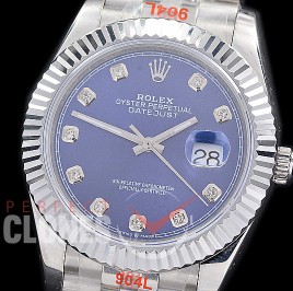 R41DJS-224 NF 904 Steel 126334 SS/SS Fluted/Jubilee Blue Diamonds A-2813 - Special Offer 