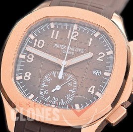 0 0 0 0 0 PPAQC-5968-008 3KF Aquanaut Chronograph 5968 RG/RU Brown Asian Clone CH 28‑520 C/522 