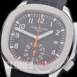 0 0 0 0 0 PPAQC-5968-002 3KF Aquanaut Chronograph 5968 SS/RU Black Asian Clone CH 28‑520 C/522 