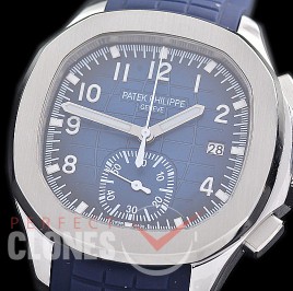 0 0 0 0 0 PPAQC-5968-003 3KF Aquanaut Chronograph 5968 SS/RU Blue Asian Clone CH 28‑520 C/522 