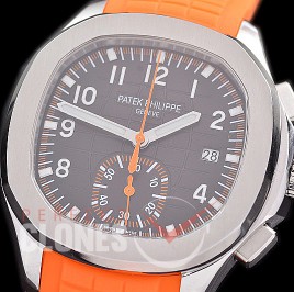 0 0 0 0 0 PPAQC-5968-001 3KF Aquanaut Chronograph 5968 SS/RU Black Asian Clone CH 28‑520 C/522 
