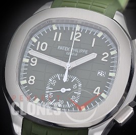 0 0 0 0 0 PPAQC-5968-004 3KF Aquanaut Chronograph 5968 SS/RU Green Asian Clone CH 28‑520 C/522 