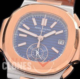 0 0 0 0 0 PP-5980-013L PPF Nautilus 5980 Chronograph SS/RG/LE Blue Sticks Asian Clone Calibre CH28-520 C