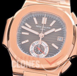 0 0 0 0 0 PP-5980-023S 3KF Nautilus 5980 Chronograph RG/RG Brown Asian Clone Calibre CH28-520 C
