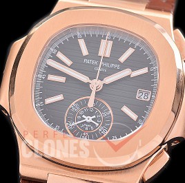 0 0 0 0 0 PP-5980-026L PPF Nautilus 5980 Chronograph RG/LE Black Asian Clone Calibre CH28-520 C