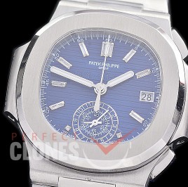 0 0 0 0 0 PP-5980-004S 3KF Nautilus 5980 Chronograph SS/SS Blue Asian Clone Calibre CH28-520 C
