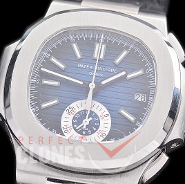 PP-5980-003L 3KF Nautilus 5980 Chronograph SS/LE Blue Asian Clone Calibre CH28-520 C