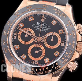 0 0 0 0 0 0 RLDFR-4130-872RW QF V11 904L Steel Daytona 116515LN RG/CER/RU Black Diamonds 4130 Superclone - 72 Hours Power Reserve Movement / Extra Weighted 