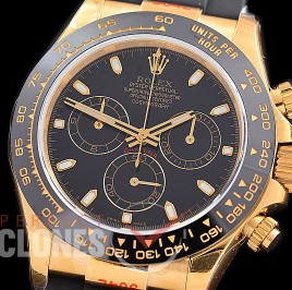 0 0 0 0 0 0 RLDF-4130-852RW QF V11 904L Steel Daytona 116518LN YG/CER/RU Black Sticks 4130 Superclone - 72 Hours Power Reserve Movement / Extra Weighted 