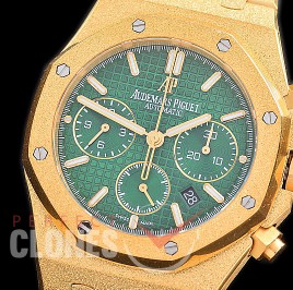 AP26240-116 OMF Royal Oak Chronograph Frosted 26240 YG/YG Green A-7750 Mod 1-1 Thickness 