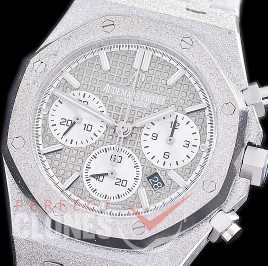 AP26240-103 OMF Royal Oak Chronograph Frosted 26240 SS/SS Grey A-7750 Mod 1-1 Thickness 