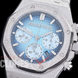 AP26240-108 OMF Royal Oak Chronograph Frosted 26240 SS/SS Smoked Blue A-7750 Mod 1-1 Thickness 