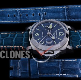 0 0 0 PN228H08 HF Pam 228 H Series Firenze Marina GMT SS/LE Blue A-7750 - Special Offer