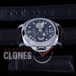 0 0 0 PN156E08 HF Pam 156 E Series Luminor GMT SS/LE Black A-7750 - Special Offer