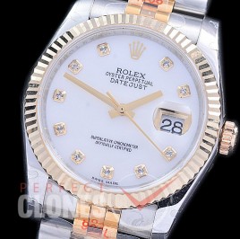 R36DJT-116233-108 BPF Datejust Men 116233 SS/YG Fluted/Jubilee MOP White Diamonds VR 3135 - 18K Wrapped Gold Special Offer !! 