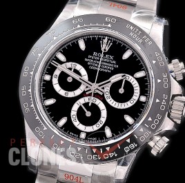 0 0 0 RLDS-4130-852 QF V3 904L Steel Daytona 116500 SS/CER/SS Black Sticks 4130 Superclone - 72 Hours Power Reserve Movement 