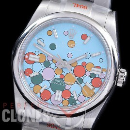 RLOY-36-028S GMF 904 Steel Osyter Perpetual 36mm 126000 Celebration Edition SS/SS Ice Blue Bubbles Sticks VR 3230